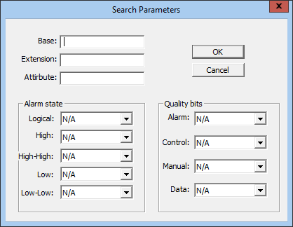 Search Parameters dialog box